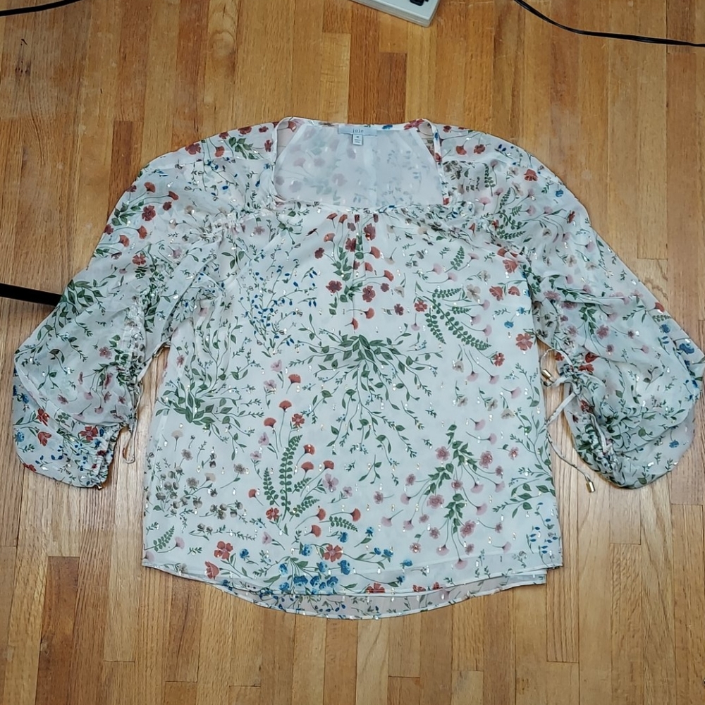 Joie Neema Floral Drawstring Blouse